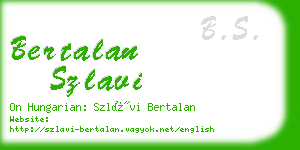 bertalan szlavi business card